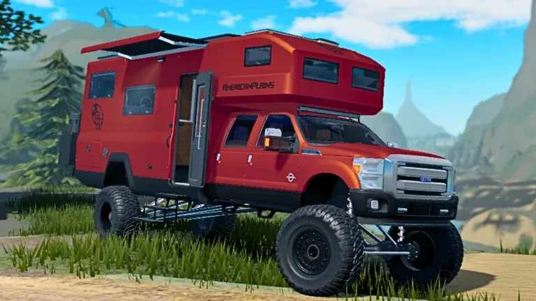 American Plains Mudding wilderness with an RV camper