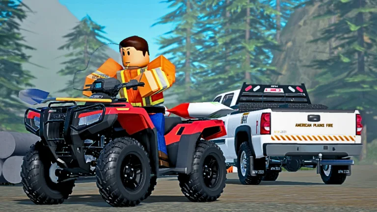 ATV and a work vehicle on a muddy trail in American Plains Mudding