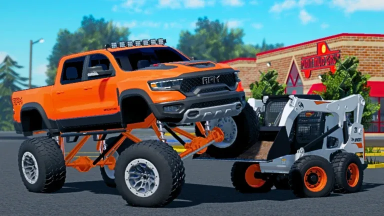Rescuing Car from MUD with a TRAILER in Roblox American Plains Mudding!